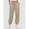 imageATHMILE Womens Cargo Sweatpants Oversized Fleece Joggers Fall Fashion Outfits Y2k Clothes 2024 with PocketsCoffeegrey