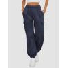 imageATHMILE Womens Cargo Sweatpants Oversized Fleece Joggers Fall Fashion Outfits Y2k Clothes 2024 with PocketsDarkblue