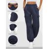 imageATHMILE Womens Cargo Sweatpants Oversized Fleece Joggers Fall Fashion Outfits Y2k Clothes 2024 with PocketsDarkblue