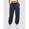 imageATHMILE Womens Cargo Sweatpants Oversized Fleece Joggers Fall Fashion Outfits Y2k Clothes 2024 with PocketsDarkblue
