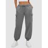 imageATHMILE Womens Cargo Sweatpants Oversized Fleece Joggers Fall Fashion Outfits Y2k Clothes 2024 with PocketsDarkgray