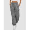 imageATHMILE Womens Cargo Sweatpants Oversized Fleece Joggers Fall Fashion Outfits Y2k Clothes 2024 with PocketsDarkgray
