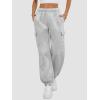 imageATHMILE Womens Cargo Sweatpants Oversized Fleece Joggers Fall Fashion Outfits Y2k Clothes 2024 with PocketsGray