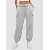imageATHMILE Womens Cargo Sweatpants Oversized Fleece Joggers Fall Fashion Outfits Y2k Clothes 2024 with PocketsGray