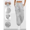 imageATHMILE Womens Cargo Sweatpants Oversized Fleece Joggers Fall Fashion Outfits Y2k Clothes 2024 with PocketsGray