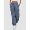 imageATHMILE Womens Cargo Sweatpants Oversized Fleece Joggers Fall Fashion Outfits Y2k Clothes 2024 with PocketsGrayblue
