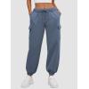 imageATHMILE Womens Cargo Sweatpants Oversized Fleece Joggers Fall Fashion Outfits Y2k Clothes 2024 with PocketsGrayblue