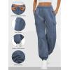 imageATHMILE Womens Cargo Sweatpants Oversized Fleece Joggers Fall Fashion Outfits Y2k Clothes 2024 with PocketsGrayblue