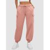 imageATHMILE Womens Cargo Sweatpants Oversized Fleece Joggers Fall Fashion Outfits Y2k Clothes 2024 with PocketsLightpink
