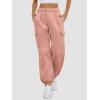 imageATHMILE Womens Cargo Sweatpants Oversized Fleece Joggers Fall Fashion Outfits Y2k Clothes 2024 with PocketsLightpink