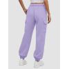 imageATHMILE Womens Cargo Sweatpants Oversized Fleece Joggers Fall Fashion Outfits Y2k Clothes 2024 with PocketsPurple