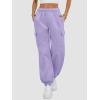 imageATHMILE Womens Cargo Sweatpants Oversized Fleece Joggers Fall Fashion Outfits Y2k Clothes 2024 with PocketsPurple