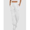 imageATHMILE Womens Cargo Sweatpants Oversized Fleece Joggers Fall Fashion Outfits Y2k Clothes 2024 with PocketsWhite