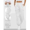 imageATHMILE Womens Cargo Sweatpants Oversized Fleece Joggers Fall Fashion Outfits Y2k Clothes 2024 with PocketsWhite