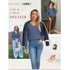 imageATHMILE Womens Fall Tops 2025 Fashion Trendy Pullover Sweater V Neck Long Sleeve Shirt Knit Blouse Clothes OutfitsBlue