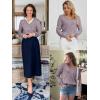 imageATHMILE Womens Fall Tops 2025 Fashion Trendy Pullover Sweater V Neck Long Sleeve Shirt Knit Blouse Clothes OutfitsGrey Purple