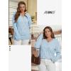 imageATHMILE Womens Fall Tops 2025 Fashion Trendy Pullover Sweater V Neck Long Sleeve Shirt Knit Blouse Clothes OutfitsLight Blue