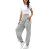 imageATHMILE Womens High Waisted Sweatpants Workout Active Joggers Pants Baggy Lounge BottomsGrey