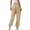 imageATHMILE Womens High Waisted Sweatpants Workout Active Joggers Pants Baggy Lounge BottomsLightkhaki