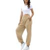 imageATHMILE Womens High Waisted Sweatpants Workout Active Joggers Pants Baggy Lounge BottomsLightkhaki