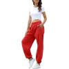 imageATHMILE Womens High Waisted Sweatpants Workout Active Joggers Pants Baggy Lounge BottomsRed