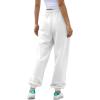 imageATHMILE Womens High Waisted Sweatpants Workout Active Joggers Pants Baggy Lounge BottomsWhite