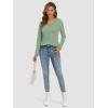 imageATHMILE Womens Long Sleeve V Neck Shirts Basic Tee Casual Top Fall Trendy Tunic Outfits Fitted T ShirtsLight Green