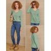 imageATHMILE Womens Long Sleeve V Neck Shirts Basic Tee Casual Top Fall Trendy Tunic Outfits Fitted T ShirtsLight Green