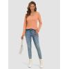 imageATHMILE Womens Long Sleeve V Neck Shirts Basic Tee Casual Top Fall Trendy Tunic Outfits Fitted T ShirtsLight Orange