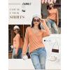 imageATHMILE Womens Long Sleeve V Neck Shirts Basic Tee Casual Top Fall Trendy Tunic Outfits Fitted T ShirtsLight Orange