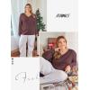 imageATHMILE Womens Long Sleeve V Neck Shirts Basic Tee Casual Top Fall Trendy Tunic Outfits Fitted T ShirtsWine Red