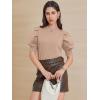 imageATHMILE Womens Puff Short Sleeve Sweater Tops 2025 Spring Summer Fall Trendy Casual T Shirts BlousesAbeige