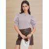 imageATHMILE Womens Puff Short Sleeve Sweater Tops 2025 Spring Summer Fall Trendy Casual T Shirts BlousesAgreypurple