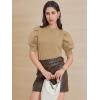 imageATHMILE Womens Puff Short Sleeve Sweater Tops 2025 Spring Summer Fall Trendy Casual T Shirts BlousesAkhaki
