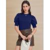imageATHMILE Womens Puff Short Sleeve Sweater Tops 2025 Spring Summer Fall Trendy Casual T Shirts BlousesAnavy Blue