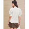 imageATHMILE Womens Puff Short Sleeve Sweater Tops 2025 Spring Summer Fall Trendy Casual T Shirts BlousesAwhite