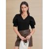 imageATHMILE Womens Puff Short Sleeve Sweater Tops 2025 Spring Summer Fall Trendy Casual T Shirts BlousesBblack