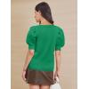 imageATHMILE Womens Puff Short Sleeve Sweater Tops 2025 Spring Summer Fall Trendy Casual T Shirts BlousesBgreen