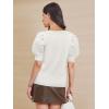 imageATHMILE Womens Puff Short Sleeve Sweater Tops 2025 Spring Summer Fall Trendy Casual T Shirts BlousesBwhite