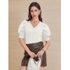 imageATHMILE Womens Puff Short Sleeve Sweater Tops 2025 Spring Summer Fall Trendy Casual T Shirts BlousesBwhite