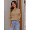 imageATHMILE Womens Sweaters Knit Long Sleeve Pullover Tops Trendy Dressy Business Casual Winter Clothes Outfit Fashion 2025Deep Apricot