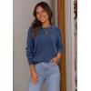 imageATHMILE Womens Sweaters Knit Long Sleeve Pullover Tops Trendy Dressy Business Casual Winter Clothes Outfit Fashion 2025Grey Blue