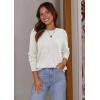 imageATHMILE Womens Sweaters Knit Long Sleeve Pullover Tops Trendy Dressy Business Casual Winter Clothes Outfit Fashion 2025White