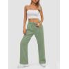 imageATHMILE Womens Sweatpants 2025 Fall Baggy Wide Leg Sweatpant Fleece Lined Straight Leg Sweat PantsGray Green