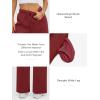 imageATHMILE Womens Sweatpants 2025 Fall Baggy Wide Leg Sweatpant Fleece Lined Straight Leg Sweat PantsWine Red