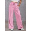 imageATHMILE Womens Wide Leg Sweatpants High Waisted Baggy Pants Fashion Teen Girl Drawstring Athletic JoggersPink