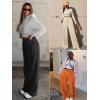 imageATHMILE Womens Wide Leg Sweatpants High Waisted Baggy Pants Fashion Teen Girl Drawstring Athletic JoggersWine Red