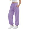 imageATHMILE Sweatpants Women Baggy Lounge Pants Workout Gym Active High Waisted Comfy Joggers for Women Fall Clothes 2025Light Purple