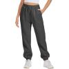 imageATHMILE Sweatpants Women Fleece Pockets Winter Fall Fashion Baggy Lounge Pants JoggersBlack Grey