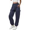imageATHMILE Womens Cargo Sweatpants Oversized Fleece Joggers Fall Fashion Outfits Y2k Clothes 2024 with PocketsDarkblue